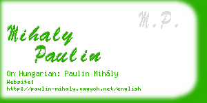 mihaly paulin business card