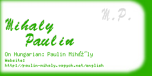 mihaly paulin business card